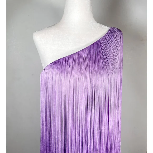 No Pise La Grama Por Daniela Panaro Dress 4 Lavender Purple Fringe One Shoulder